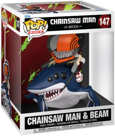 🪚🦈 Funko Pop! Rides N°147 – Chainsaw Man & Beam – Chainsaw Man 🦈🪚