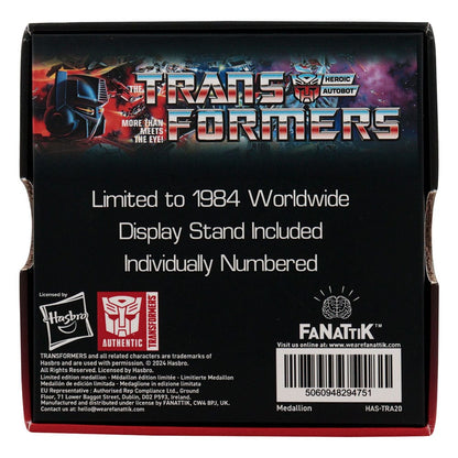 🔴🛡 Médaillon Collectible Transformers – 40e Anniversaire – Édition Autobot 🛡🔴