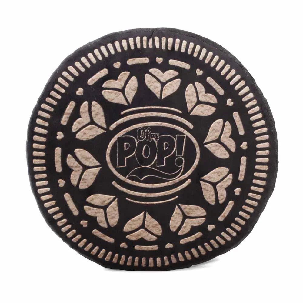 Coussin décoratif 3D Oh My Pop! Black Cookie – 34 x 38 x 12 cm. Coussin pop art au design original avec tissu doux, idéal pour décoration et confort.