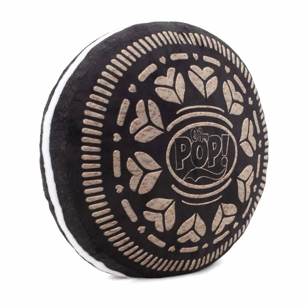 Coussin décoratif 3D Oh My Pop! Black Cookie – 34 x 38 x 12 cm. Coussin pop art au design original avec tissu doux, idéal pour décoration et confort.
