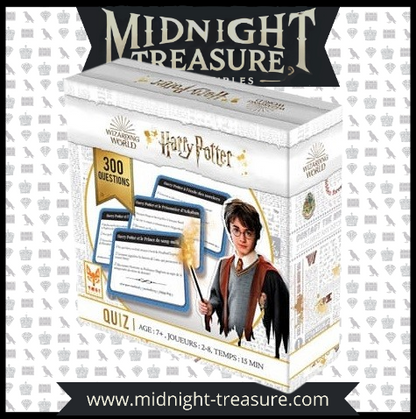 Jeu de quiz Harry Potter – 300 questions – Version française. Teste tes connaissances sur la saga avec ce jeu de société fun et rapide pour 2 à 8 joueurs