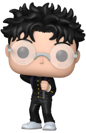 Funko Pop! Animation DanDaDan – Okarun Chase (N°2100). Figurine d’Okarun en uniforme scolaire noir avec lunettes rondes, version rare Chase.