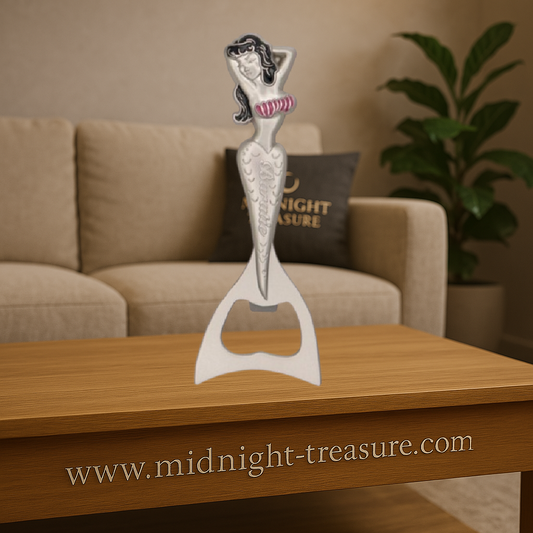 Décapsuleur One Piece – Baratie Mermaid – 10 cm – Magnétique. Représente la sirène emblématique du restaurant Baratie. En métal robuste avec aimant intégré, parfait pour les fans de One Piece.