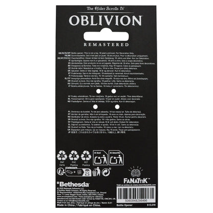 Décapsuleur Rasoir de Mehrunès The Elder Scrolls IV Oblivion. Réplique officielle en métal avec finition nickel antique, dos magnétique et design inspiré de l’arme mythique du jeu.