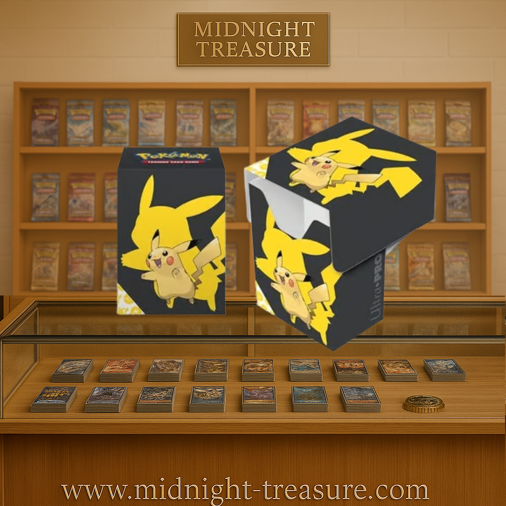 Deck Box Pokémon Ultra Pro – Pikachu 2019. Boîte rigide avec illustration Full View de Pikachu, pouvant contenir jusqu’à 75 cartes. Un indispensable pour tout fan de Pokémon JCC.