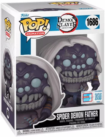 "Funko Pop! Demon Slayer – Spider Demon Father (1686). Représentation terrifiante du Spider Demon Father avec ses multiples yeux et son apparence monstrueuse. Une pièce essentielle pour les collectionneurs et fans de l'univers Demon Slayer !"

