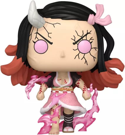 Funko Pop! Animation Demon Slayer – Nezuko Kamado Demon Form N°1749. Nezuko transformée lors de l’arc du Quartier des Plaisirs, avec corne démoniaque et flammes roses de son Blood Demon Art.