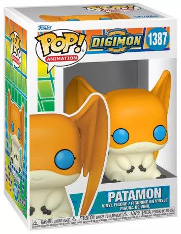 Funko Pop! Patamon (1387) – Figurine officielle inspirée de Digimon Adventure, représentant Patamon avec son design iconique et ses grandes ailes.