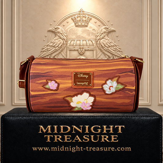 Dos du sac à bandoulière Loungefly Rox et Rouky effet bois avec fleurs et plaque Disney Loungefly