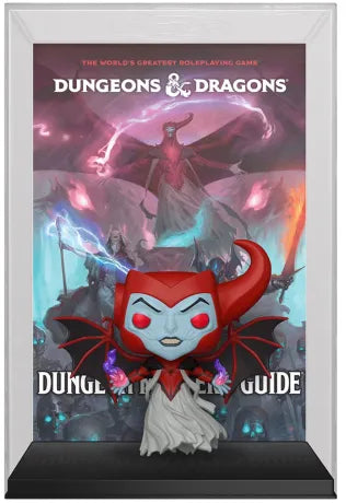 Funko Pop! Dungeons & Dragons – 2024 Dungeon Master’s Guide – Venger – Cover (N°1134). Figurine représentant Venger avec yeux rouges, ailes démoniaques et effets magiques violets, inspirée de la couverture officielle du guide.