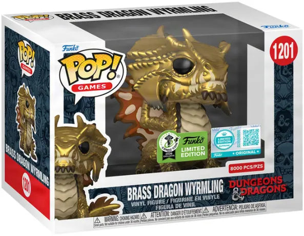 🐉✨ Funko Pop! Games N°1201 – Brass Dragon Wyrmling (Jeune Dragon de Laiton) – Dungeons & Dragons [ECCC 2026 – Spring Convention] (Emerald City Comic Con) [Supreme Edition – 8000 pcs] ✨🐉