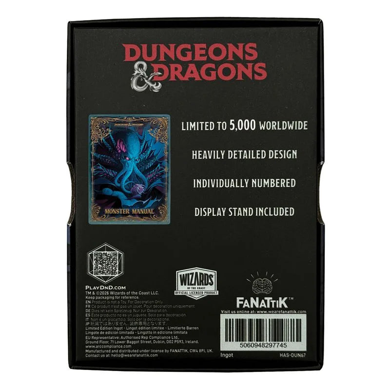 🐙🎲 Donjons & Dragons – Monster Manual – Lingot de collection – Édition limitée à 5 000 exemplaires 🎲🐙