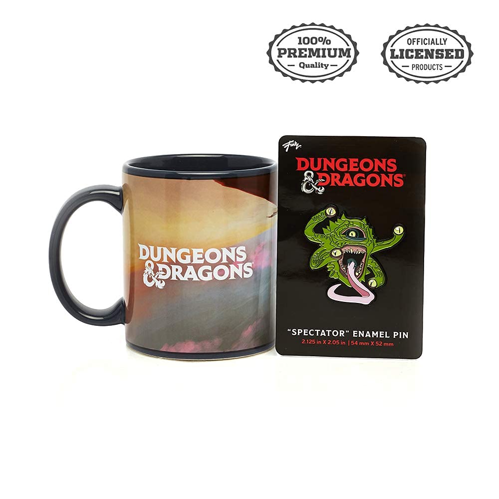 🐉🎲 DONJONS & DRAGONS – Mug 473 ml + pin's Spectator – Set officiel 🎲🐉