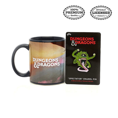 🐉🎲 DONJONS & DRAGONS – Mug 473 ml + pin's Spectator – Set officiel 🎲🐉
