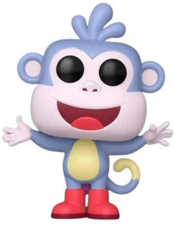 Funko Pop! Dora the Explorer – Babouche (N°2004). Singe violet clair avec visage rose, ventre jaune et bottes rouges iconiques, les bras ouverts avec un large sourire. Figurine joyeuse et fidèle au personnage.

