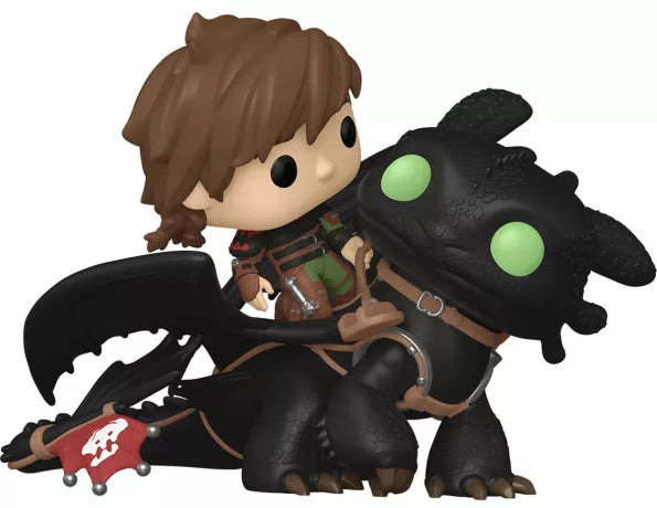Funko Pop! How to Train Your Dragon 2 (Dragons 2) – Hiccup with Toothless (N°123). Harold chevauche Krokmou avec harnais et armure détaillés.
