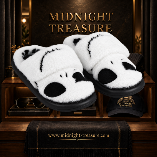 Paire de pantoufles Jack Skellington L'Étrange Noël de monsieur Jack blanches taille 42/43