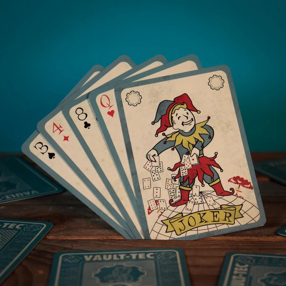 🃏☢️ Fallout – Jeu de cartes à jouer Vault-Tec – 52 cartes + 2 jokers ☢️🃏