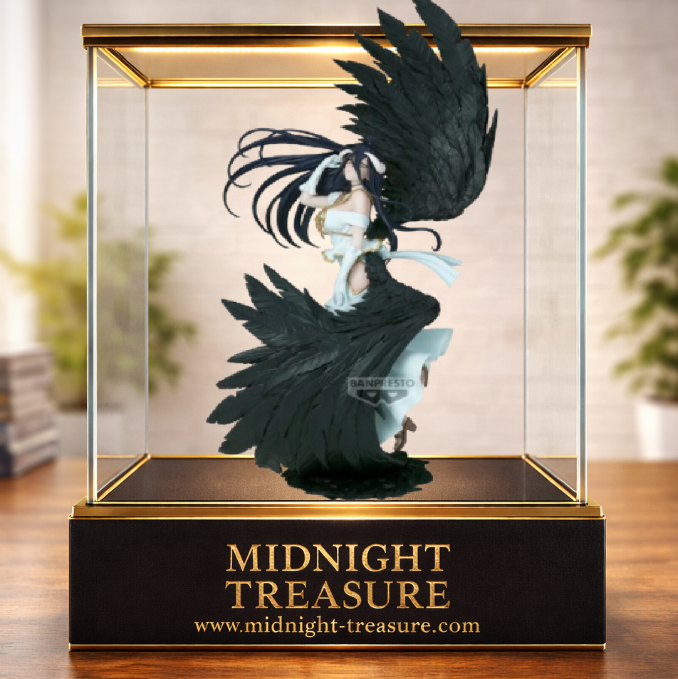 Figurine Overlord – Albedo – Banpresto Evolve – 34 cm – Banpresto. Albedo avec ses grandes ailes noires déployées et sa robe blanche élégante, dans une pose gracieuse. Une figurine détaillée parfaite pour les fans de Overlord.