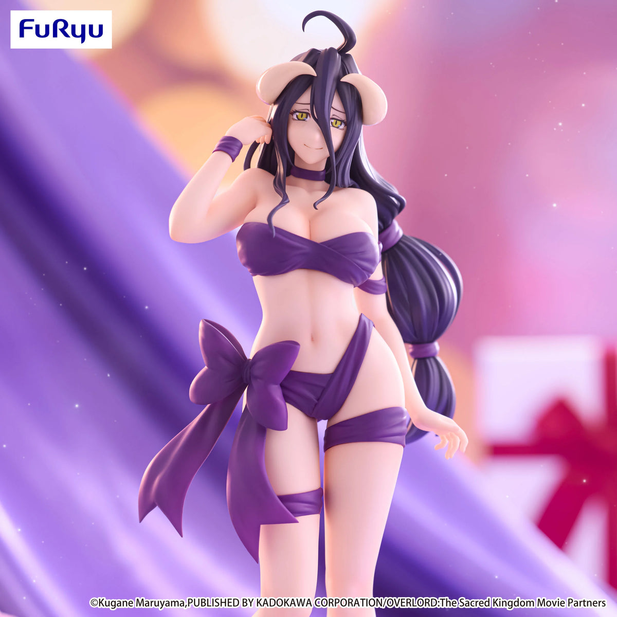 💜🎀 Figurine Albedo – BiCute Ribbons – Overlord – 26 cm – FuRyu 🎀💜