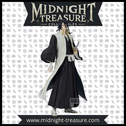 Figurine Bleach - Byakuya Kuchiki, capitaine de la 6e division, en PVC/ABS de 15 cm, avec haori et zanpakuto