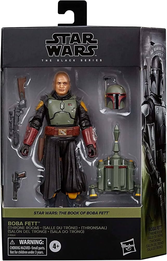 Figurine articulée Star Wars: The Black Series – Boba Fett (Throne Room) (15 cm) par Hasbro. Détails premium avec casque, jetpack et blasters. Version inspirée du Book of Boba Fett.