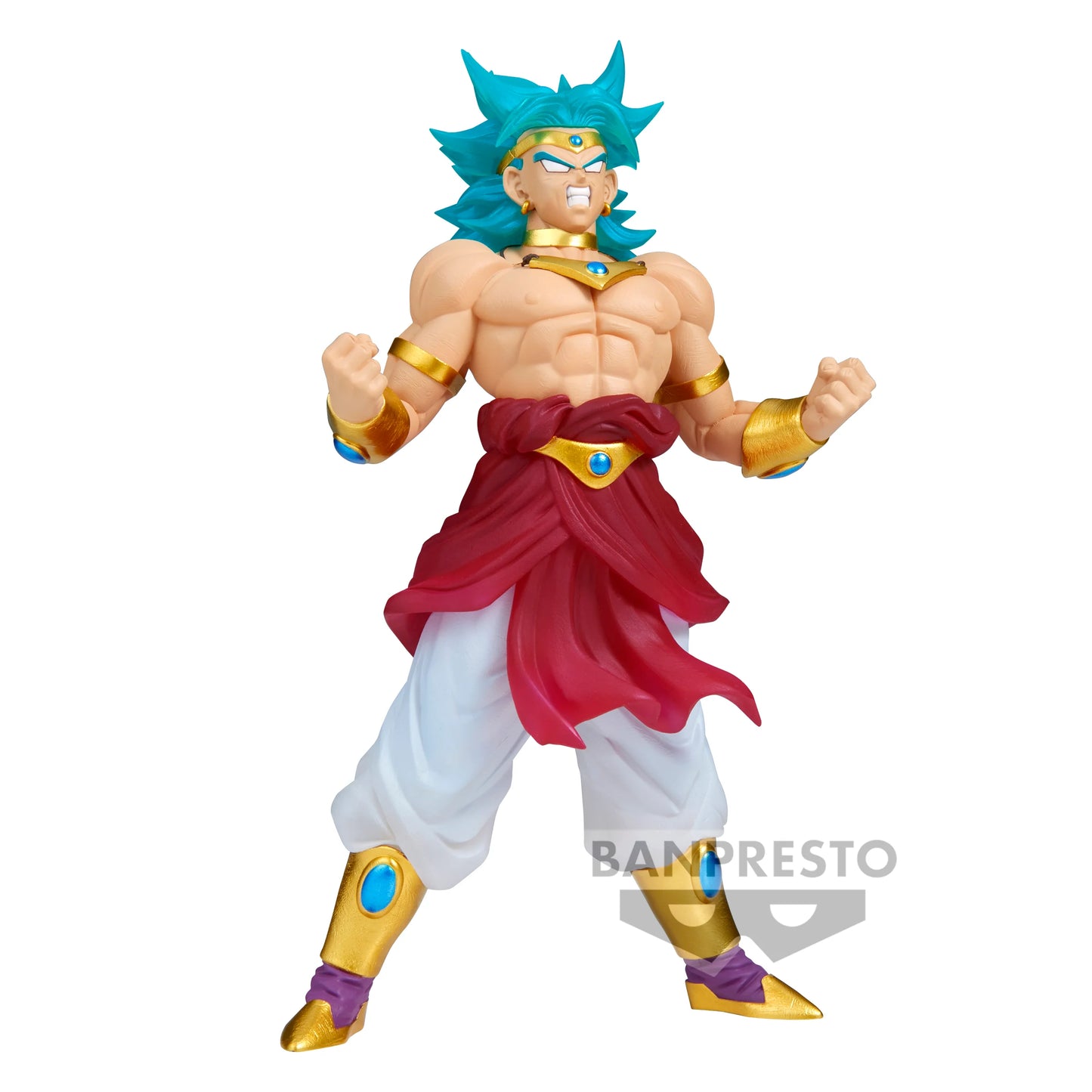 Figurine Dragon Ball Z – Broly – Clearise – 17 cm – Banpresto. Broly dans une pose imposante, dégageant une puissance brute avec des effets translucides dans ses cheveux. Une figurine détaillée parfaite pour les fans de Dragon Ball Z