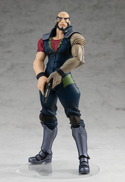 Figurine Cowboy Bebop – Jet Black – Pop Up Parade – 18 cm – Good Smile Company. Jet Black avec son bras cybernétique et son arme, en pose imposante. Une figurine incontournable pour les fans de Cowboy Bebop.