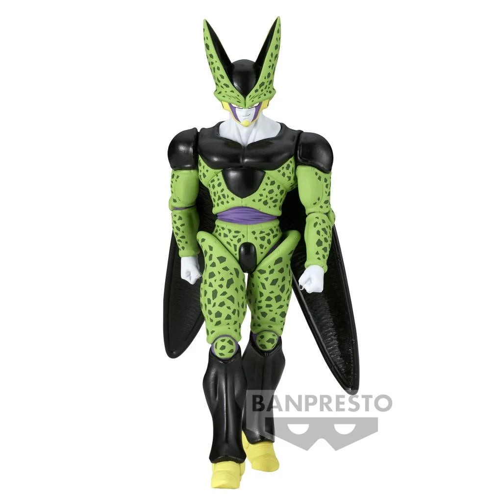 "Figurine Dragon Ball Z – Cell Forme Parfaite – 20 cm – Banpresto. Cell dans sa forme parfaite, affichant une posture menaçante avec son design iconique. Un incontournable pour les collectionneurs de l'univers Dragon Ball."

