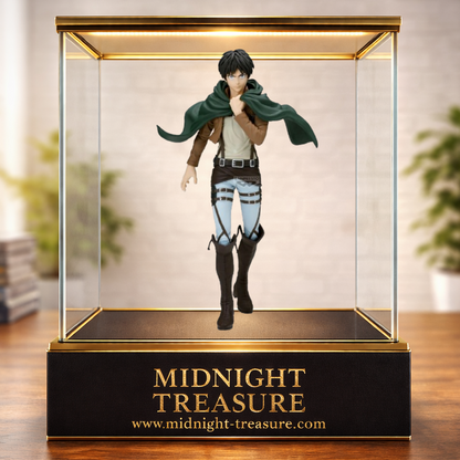 Figurine L’Attaque des Titans – Eren Yeager – Grandista – 28 cm – Banpresto. Eren en tenue du Bataillon d’Exploration avec cape flottante et regard déterminé. Une figurine détaillée parfaite pour les fans de Shingeki no Kyojin.
