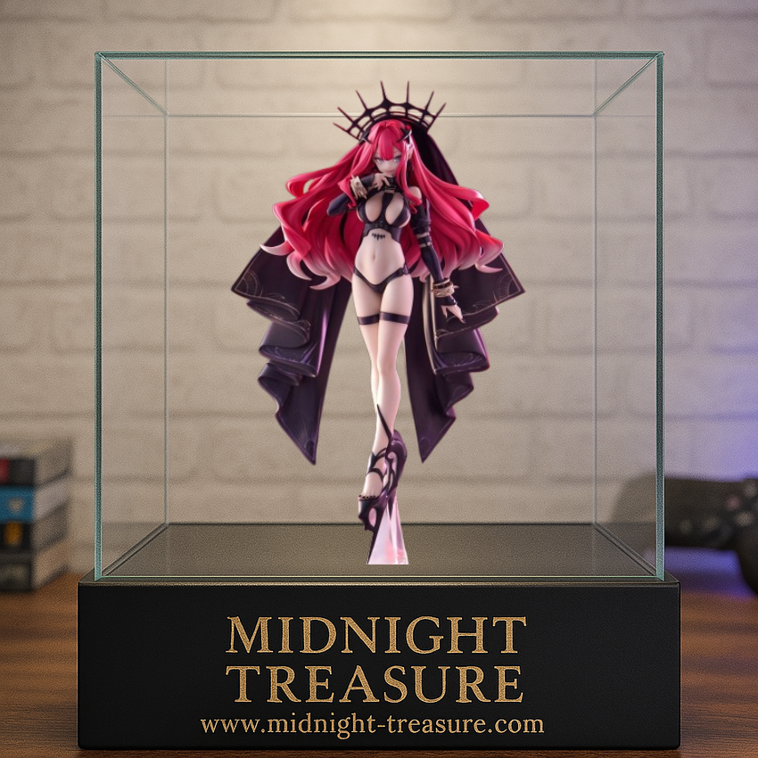 Figurine Fate/Grand Order – Archer Baobhan Sith – Trio Try Statuette – 21 cm – FuRyu. Baobhan Sith en tenue noire élégante avec couronne, pose charismatique et sombre. Une figurine premium pour les fans de Fate.