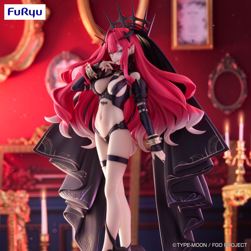 Figurine Fate/Grand Order – Archer Baobhan Sith – Trio Try Statuette – 21 cm – FuRyu. Baobhan Sith en tenue noire élégante avec couronne, pose charismatique et sombre. Une figurine premium pour les fans de Fate.