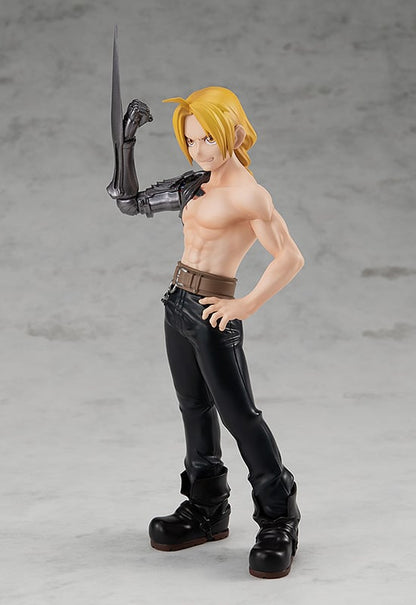 Figurine Fullmetal Alchemist – Edward Elric – Pop Up Parade – 15 cm – Good Smile Company. Edward torse nu, Automail transformé en lame, livré dans une boîte vitrine. Une pièce essentielle pour les fans de FMA.

