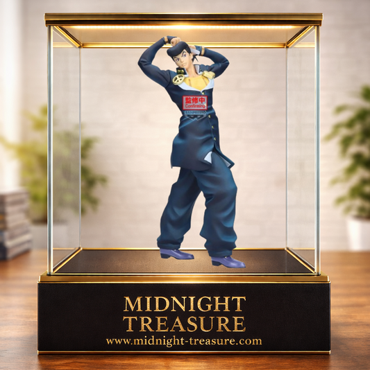 Figurine JoJo’s Bizarre Adventure Part 4 – Josuke Higashikata – 23 cm. Josuke ajuste sa coiffure emblématique dans une pose fidèle à Diamond is Unbreakable. Une figurine détaillée parfaite pour les fans de JoJo.