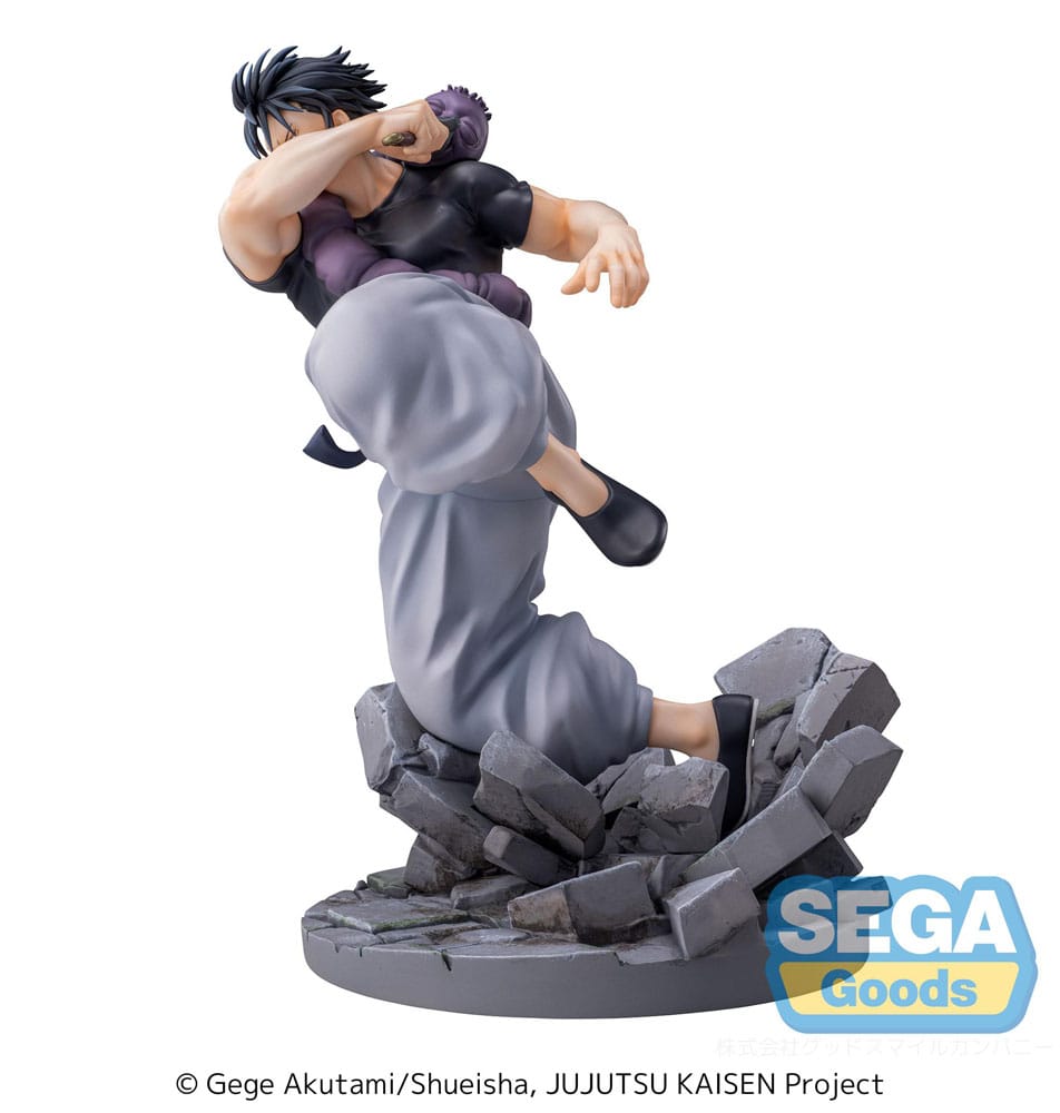 Figurine Jujutsu Kaisen – Toji Fushiguro “Heavenly Restriction” – Luminasta – 18 cm – SEGA. Toji en pleine attaque, tenant son katana, sur une base rocheuse. Une figurine puissante et détaillée.