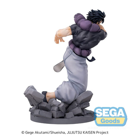 Figurine Jujutsu Kaisen – Toji Fushiguro “Heavenly Restriction” – Luminasta – 18 cm – SEGA. Toji en pleine attaque, tenant son katana, sur une base rocheuse. Une figurine puissante et détaillée.