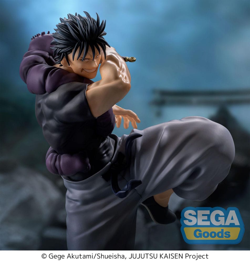Figurine Jujutsu Kaisen – Toji Fushiguro “Heavenly Restriction” – Luminasta – 18 cm – SEGA. Toji en pleine attaque, tenant son katana, sur une base rocheuse. Une figurine puissante et détaillée.