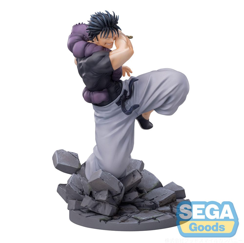 Figurine Jujutsu Kaisen – Toji Fushiguro “Heavenly Restriction” – Luminasta – 18 cm – SEGA. Toji en pleine attaque, tenant son katana, sur une base rocheuse. Une figurine puissante et détaillée.