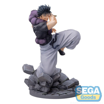 Figurine Jujutsu Kaisen – Toji Fushiguro “Heavenly Restriction” – Luminasta – 18 cm – SEGA. Toji en pleine attaque, tenant son katana, sur une base rocheuse. Une figurine puissante et détaillée.