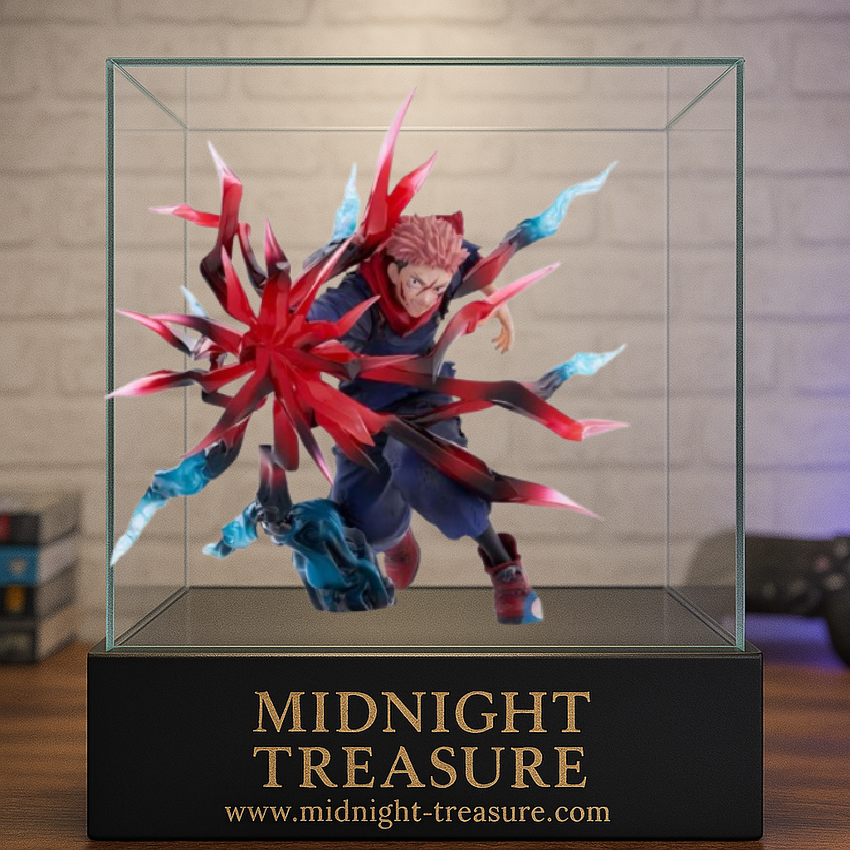 Figurine Jujutsu Kaisen – Yuji Itadori “Black Flash” – Luminasta – 16 cm – SEGA. Yuji en pleine attaque Black Flash avec effets rouges et bleus. Une figurine dynamique et impressionnante parfaite pour les fans de Jujutsu Kaisen.