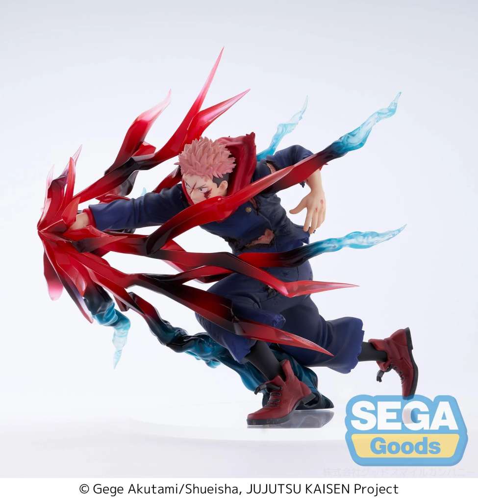 Figurine Jujutsu Kaisen – Yuji Itadori “Black Flash” – Luminasta – 16 cm – SEGA. Yuji en pleine attaque Black Flash avec effets rouges et bleus. Une figurine dynamique et impressionnante parfaite pour les fans de Jujutsu Kaisen.