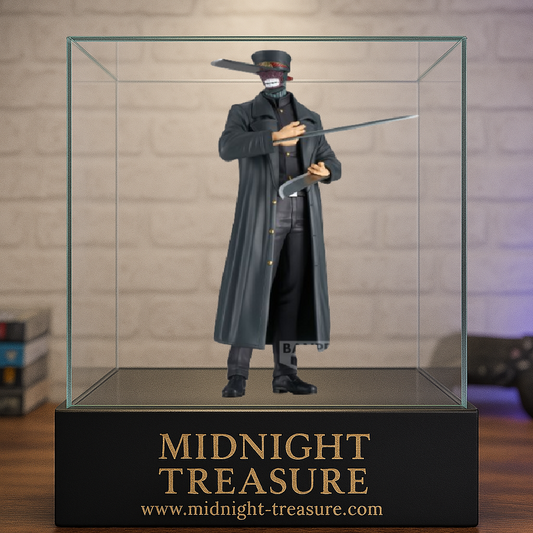 Figurine Chainsaw Man â Katana Man â 19 cm â Banpresto (Chain Spirits Vol.1). Katana Man avec ses lames acĂ©rĂ©es Ă la tĂȘte et aux bras, dans une pose intimidante. Une figurine incontournable pour les fans de Chainsaw Man