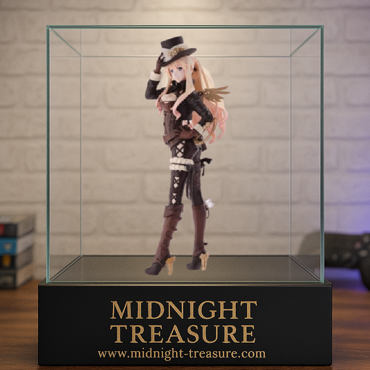 Figurine Macross Frontier – Sheryl Nome "Figurizma Ver." – 19 cm – SEGA. Sheryl Nome en tenue steampunk élégante avec haut-de-forme et ailes dorées. Une figurine détaillée incontournable pour les fans de Macross.