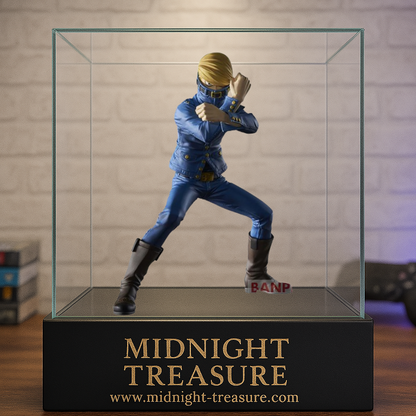 Figurine My Hero Academia – Best Jeanist – The Amazing Heroes – 15 cm – Banpresto. Best Jeanist en pose de combat, bras croisés, costume bleu détaillé. Une figurine incontournable pour les fans de MHA.

