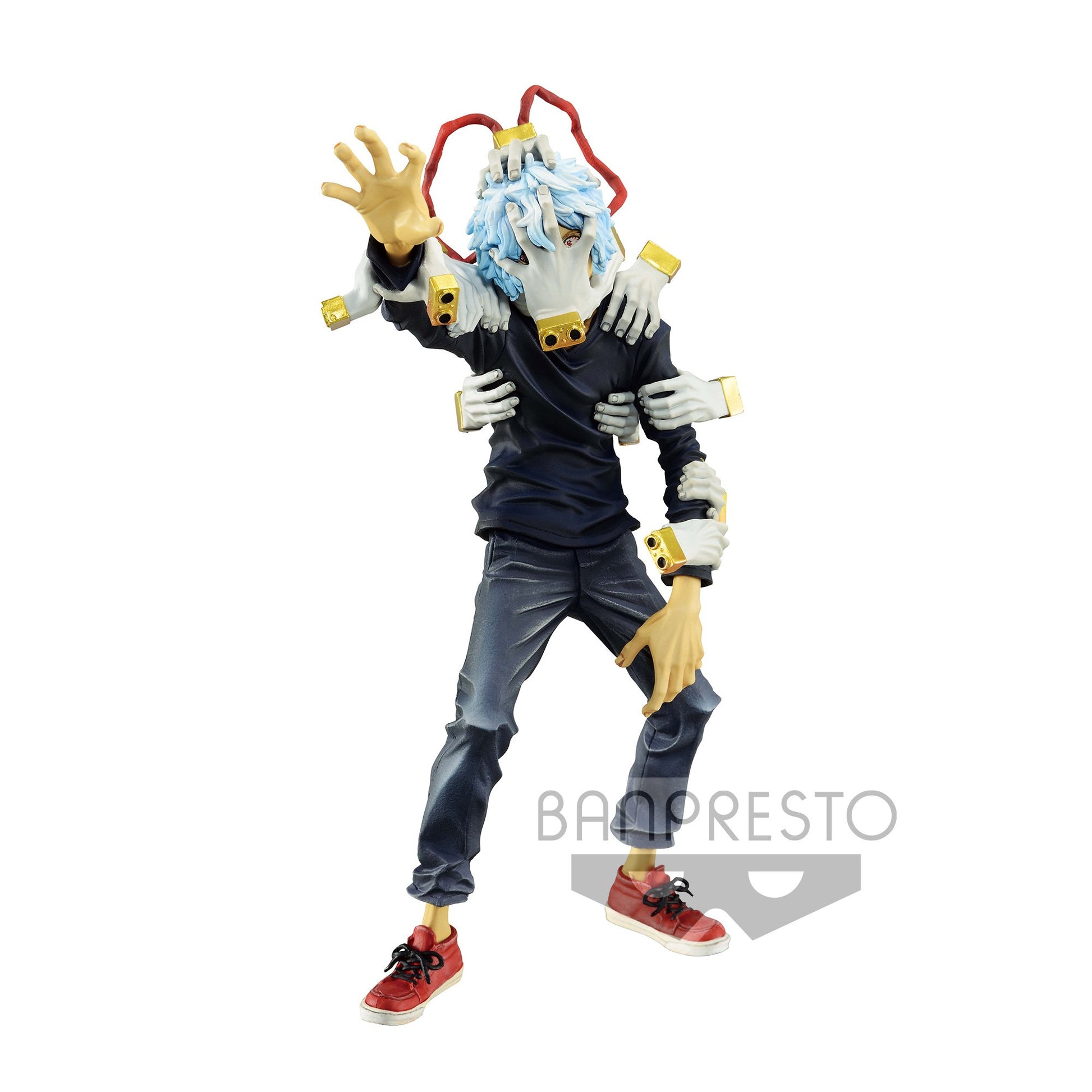 Figurine My Hero Academia – Tomura Shigaraki – Chronicle Academy – 18 cm – Banpresto. Tomura en pose dynamique, main tendue et entouré de multiples mains. Un must-have pour les fans de MHA.

