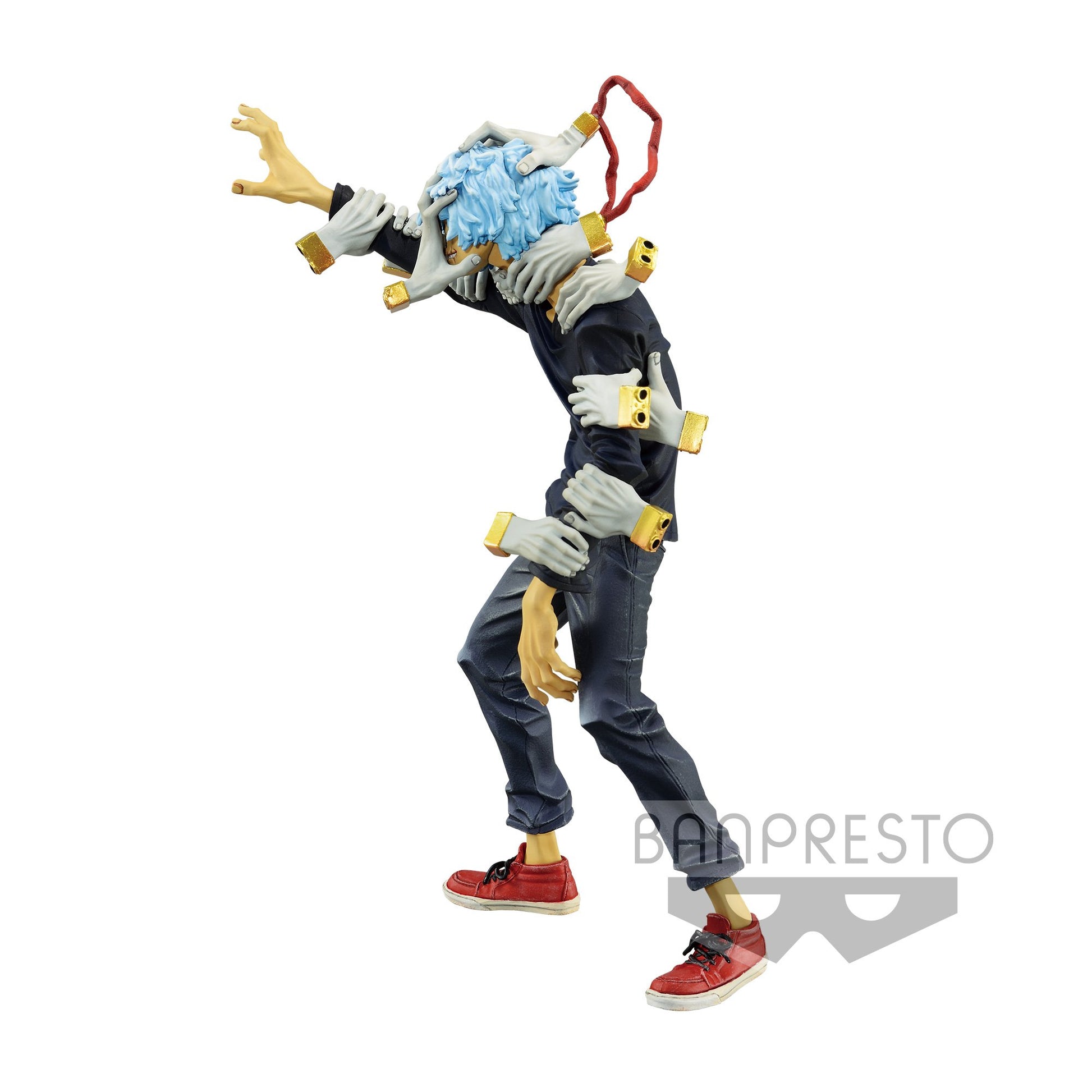 Figurine My Hero Academia – Tomura Shigaraki – Chronicle Academy – 18 cm – Banpresto. Tomura en pose dynamique, main tendue et entouré de multiples mains. Un must-have pour les fans de MHA.

