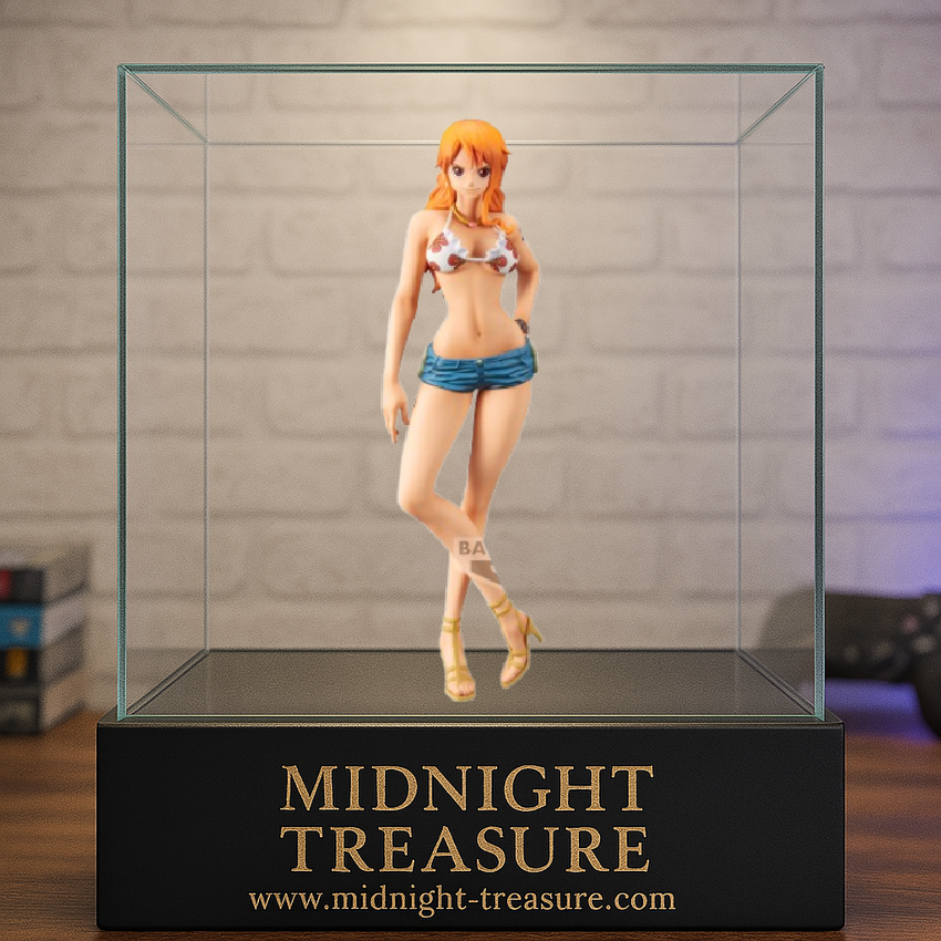 Figurine One Piece – Nami – Grandista Nero – 28 cm – Banpresto. Nami en tenue estivale, pose élégante et regard assuré. Une figurine de collection grand format pour tous les fans de One Piece.