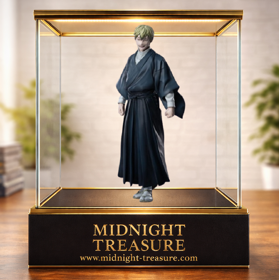 Figurine Jujutsu Kaisen Culling Game – Naoya Zenin – XStellar – 22 cm – SEGA. Naoya est représenté dans son kimono traditionnel sombre avec sa chevelure blonde et son expression arrogante caractéristique.