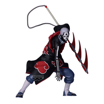 Figurine Naruto Shippuden – Hidan (Version B) – Vibration Stars – 13 cm – Banpresto. Hidan en tenue Akatsuki, brandissant sa faux triple-lame rouge. Une figurine fidèle et dynamique parfaite pour les fans de Naruto.