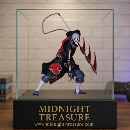Figurine Naruto Shippuden – Hidan (Version B) – Vibration Stars – 13 cm – Banpresto. Hidan en tenue Akatsuki, brandissant sa faux triple-lame rouge. Une figurine fidèle et dynamique parfaite pour les fans de Naruto.